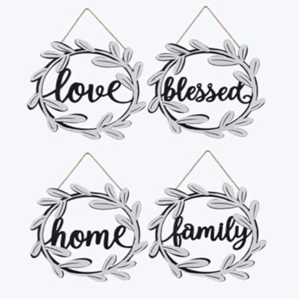 WALL SIGN WREATH WOOD 4ASST 11.75X.35X11.75 ($6.50)