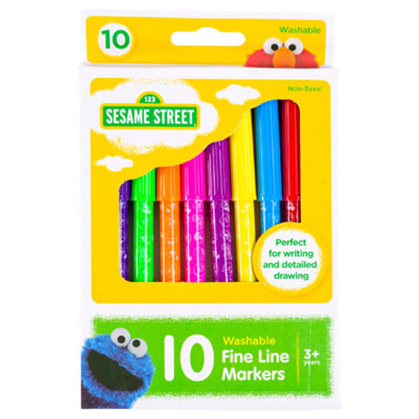 MARKERS 10CT SESAME STREET WASHABLE FINE LINE BOXED MARKERS 10CT SESAME STREET WASHABLE FINE LINE BOXED