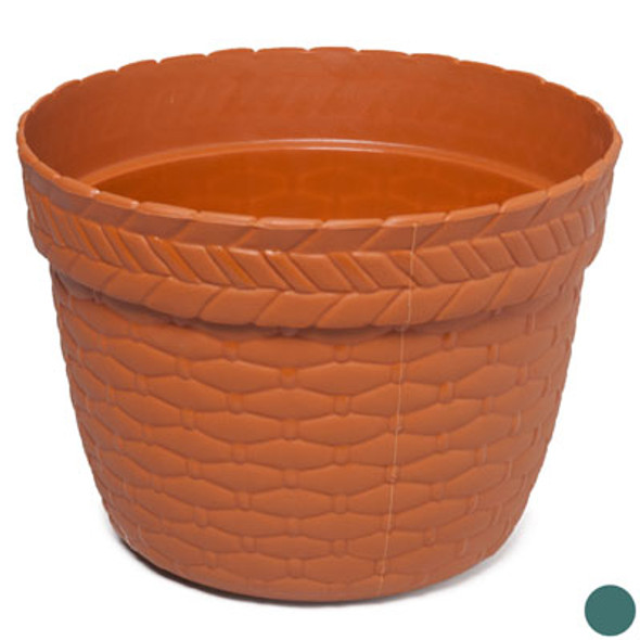 PLANTER WEAVE DESIGN ROUND 10" X 7.5"h 2 COLORS #6048 NO PUNCHED OUT HOLES PLANTER WEAVE DESIGN ROUND 10" X 7.5"h 2 COLORS #6048 NO PUNCHED OUT HOLES