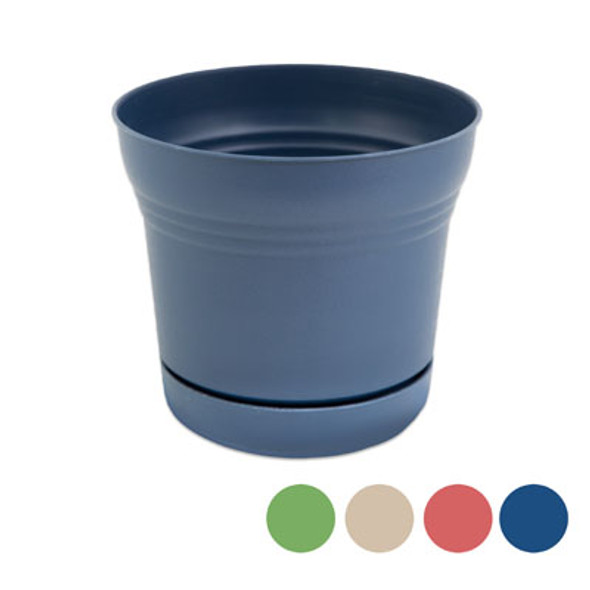 PLANTER ROUND 7.375 DIA X 6.5INH 4AST COLORS PLASTIC 150G GARDEN LABEL