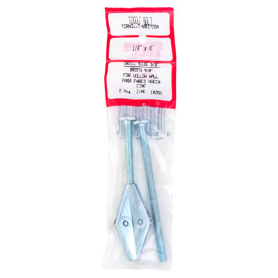 CROWN BOLT 1/4 X 4 INCH 2PC TOGGLE BOLT *3.97*