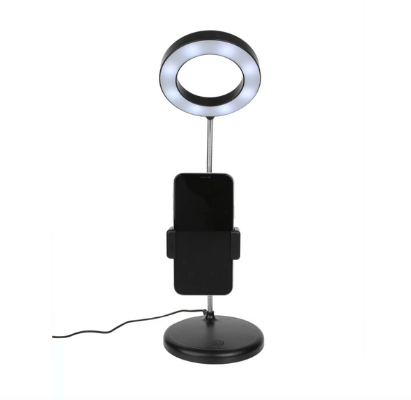 VIVITAR 2-IN-1 VLOGGING DESKLAMP LED W/ADJUSTABLE PHONEHOLDER WHITE *5.00*