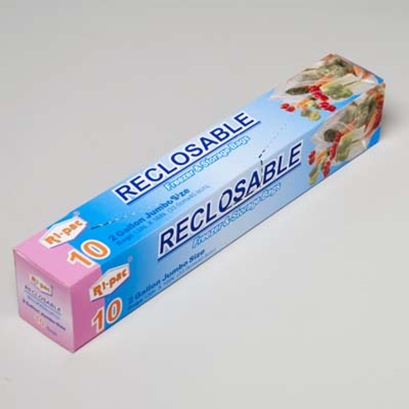 STORAGE BAGS 10CT 2 GALLONJUMBO SIZE RECLOSABLE ZIPPER