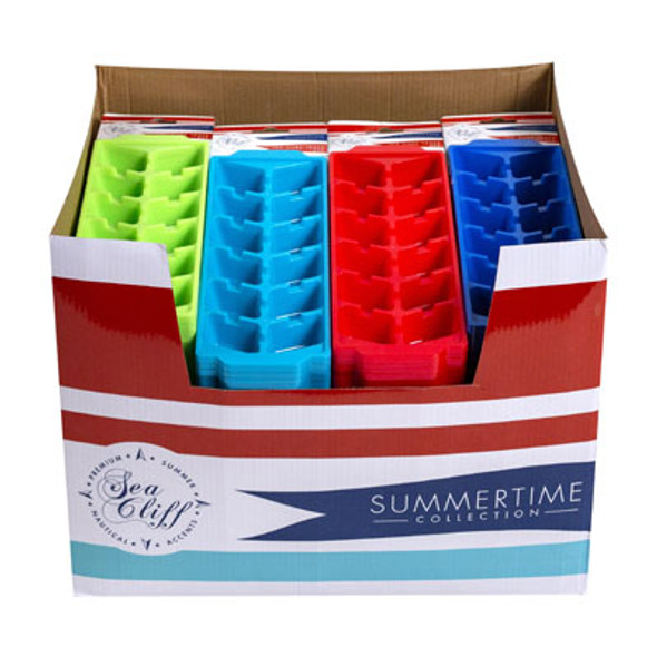 ICE CUBE TRAY 2PK W/HEADER CARD 4 SUMMER COLORS IN 96PC PDQ 33GM EA ICE CUBE TRAY 2PK W/HEADER CARD 4 SUMMER COLORS IN 96PC PDQ 33GM EA