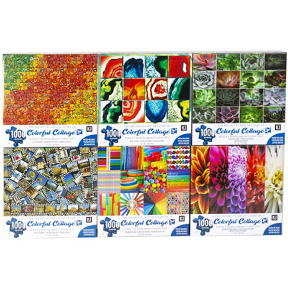 PUZZLE 1000PC COLORFUL COLLAGES 6 TITLES SIZE 27X20 SEE N2 PUZZLE 1000PC COLORFUL COLLAGES 6 TITLES SIZE 27X20 SEE N2