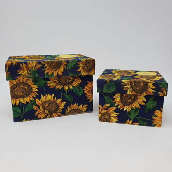 SUNFLOWER RECIPE AND TRINKET BOX2 PC SUNFLOWER RECIPE AND TRINKET BOX2 PC