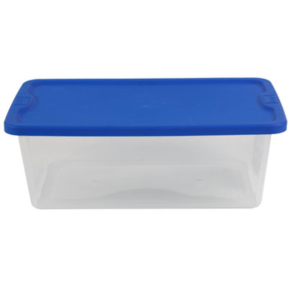 STORAGE CONTAINER 6QT PLASTIC NON-LATCH CLEAR/BLUE 13.625X8.25X4.75IN STORAGE CONTAINER 6QT PLASTIC NON-LATCH CLEAR/BLUE 13.625X8.25X4.75IN