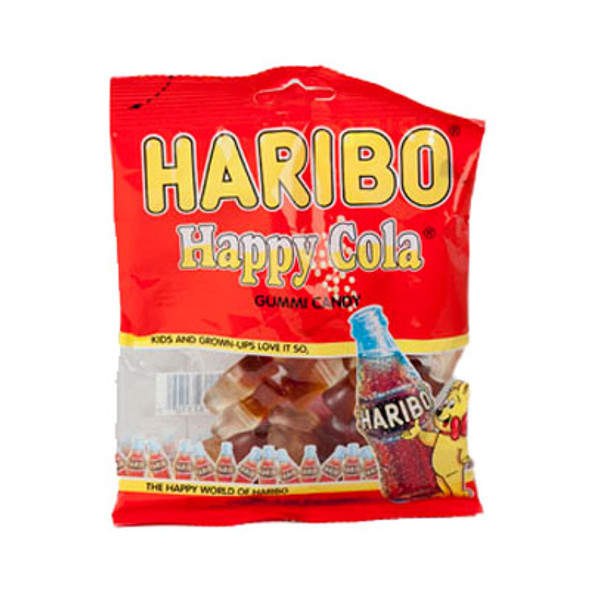 GUMMI CANDY HARIBO HAPPY COLA 4 OZ PEG BAG GUMMI CANDY HARIBO HAPPY COLA 4 OZ PEG BAG