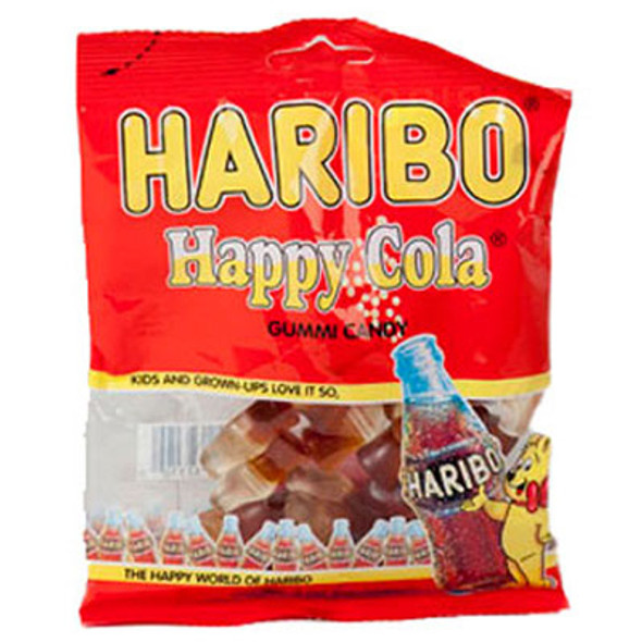 GUMMY CANDY HARIBO HAPPY COLA4 OZ PEG BAG GUMMY CANDY HARIBO HAPPY COLA4 OZ PEG BAG