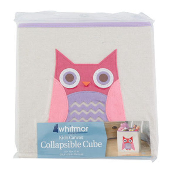 STORAGE CUBE 10X10 KIDS PINK OWL COLLAPSIBLE CANVAS 62414762-PNKOWL STORAGE CUBE 10X10 KIDS PINK OWL COLLAPSIBLE CANVAS 62414762-PNKOWL