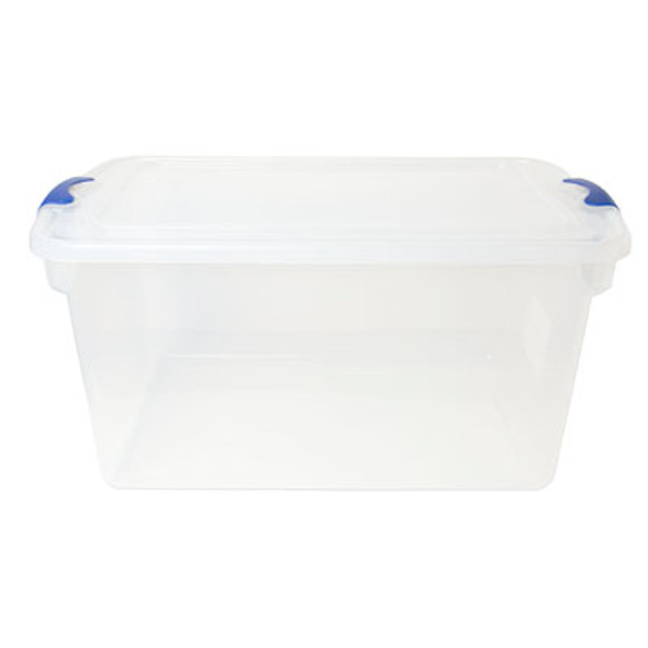 STORAGE CONTAINER 66QT PLASTIC LATCHING CLEAR 26.5X16.5X12.75 STORAGE CONTAINER 66QT PLASTIC LATCHING CLEAR 26.5X16.5X12.75