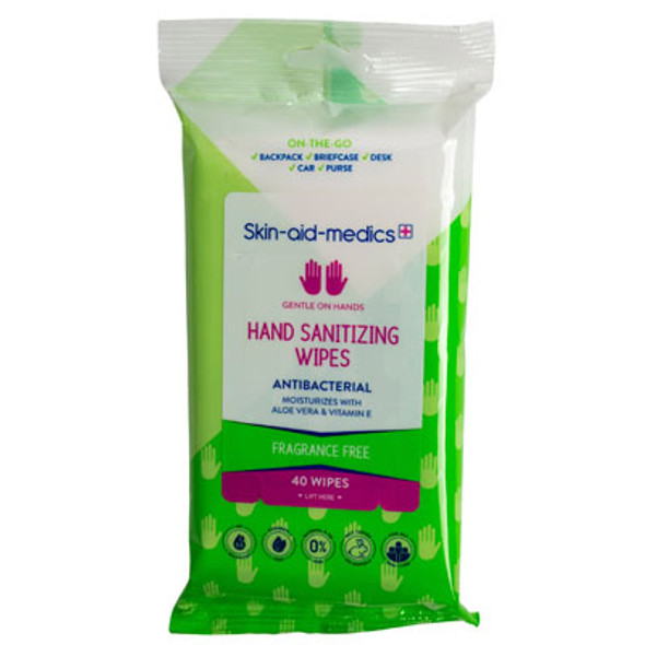 WIPES 40CT ANTIBAC FRAG FREEHAND SANITIZING SKIN AID MEDICSIN 6PC PDQ