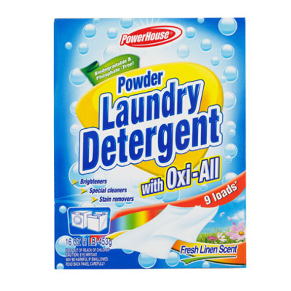 LAUNDRY DETERGENT POWDER 16OZ W/OXI-ALL POWERHOUSE
