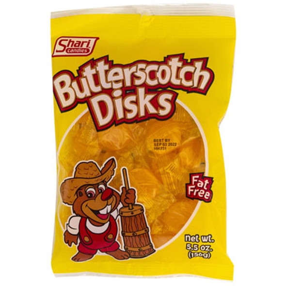 HARD CANDY BUTTERSCOTCH DISKS 5.5 OZ PEG BAG #360001 HARD CANDY BUTTERSCOTCH DISKS 5.5 OZ PEG BAG #360001