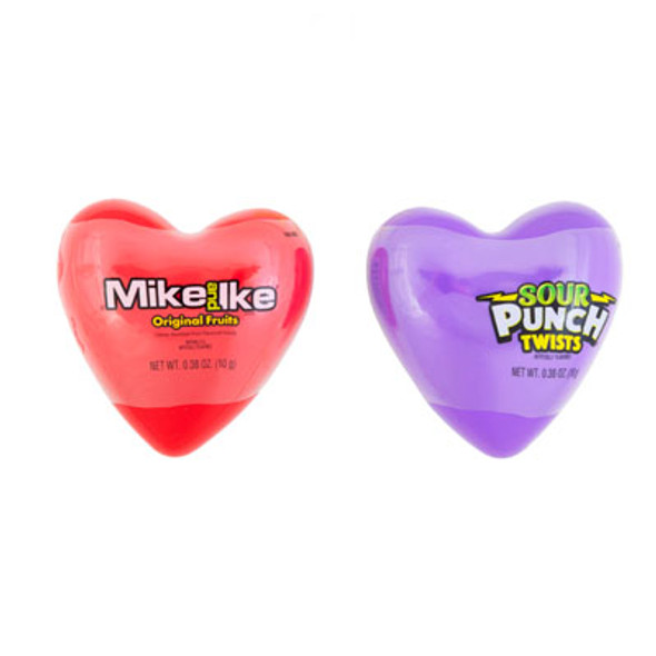 VALENTINE CANDY PLASTIC HEARTW/ MIKE + IKE - SOUR PUNCH.38 OZ VALENTINE CANDY PLASTIC HEARTW/ MIKE + IKE - SOUR PUNCH.38 OZ