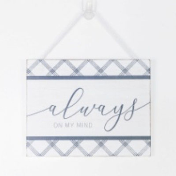 WALL DECOR 9X7 ALWAYS MINDHANGING TILE WHITE/GRAY ($5.00)