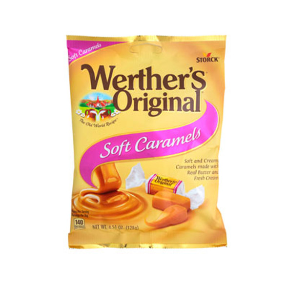 WERTHERS SOFT CARAMELS 4.51 OZ PEG BAG WERTHERS SOFT CARAMELS 4.51 OZ PEG BAG