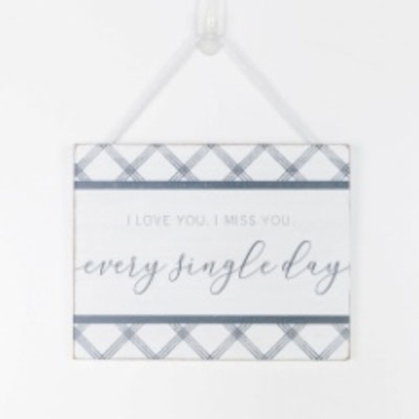 WALL DECOR 9X7 MISS YOU HANGING TILE WHITE/GRAY ($5.00)