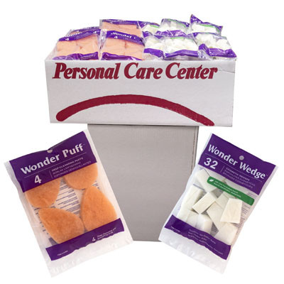 COSMETIC WEDGE AND EXFOLIATING PUFF 80PC DUMP DISPLAY SEE N2