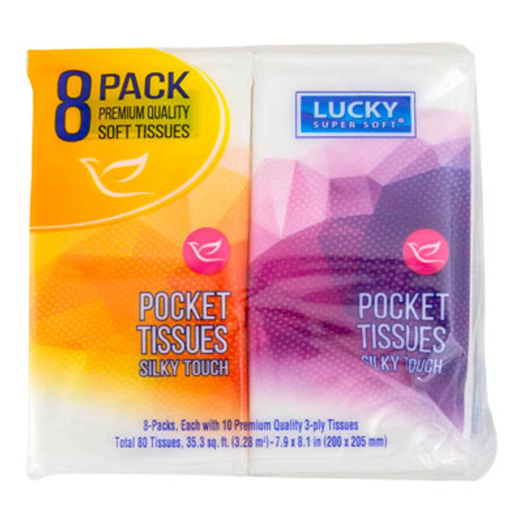POCKET TISSUE 8 CT LUCKY 10 SHEETS 3PLY