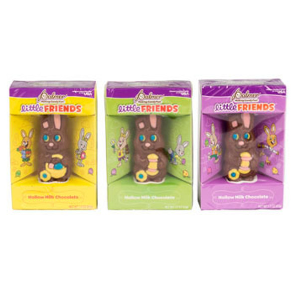 EASTER CANDY HOLLOW CHOC BUNNY 1.5 OZ BOXED/PDQ - 3 ASST MILK CHOCOLATE