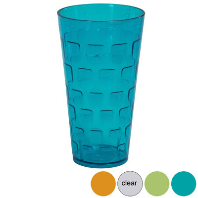 TUMBLERS GLASS-LOOK 3 COLORS/1 CLEAR 1CT 24 OZ IN WHITE CASE CUT CARTON/LABEL