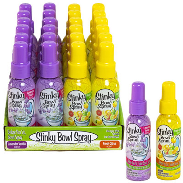 STINKY BOWL SPRAY 1.85OZ 24PC SHRINK WRAP TRAY PACK 2ASST NO ONLINE SALES STINKY BOWL SPRAY 1.85OZ 24PC SHRINK WRAP TRAY PACK 2ASST NO ONLINE SALES