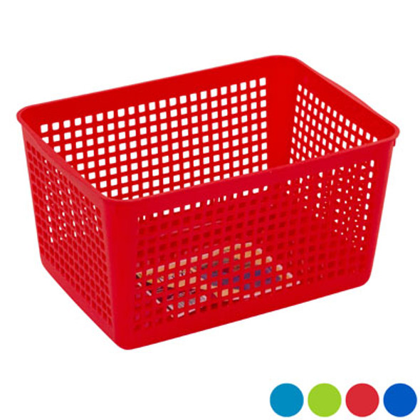 STORAGE BASKET RECT. SLOTTED 4 COLORS IN PDQ #GLORY 10210 X 7.25 X 5.75