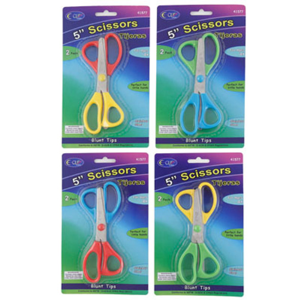 SCISSORS 2PK 5IN CHILDREN BLUNT TIP ASSORTED COLORS SCISSORS 2PK 5IN CHILDREN BLUNT TIP ASSORTED COLORS