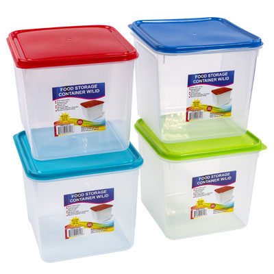 FOOD STORAGE CONTAINER 5 QT4 COLORS WITH CLEAR BOTTOMS #KEEP FRESH L5500