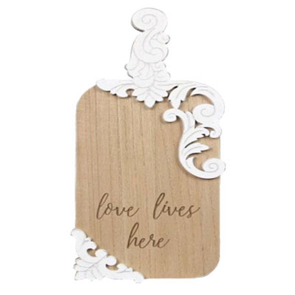 WALL SIGN CUTTING BOARD W/CARVED WORDS 6.5X.62X15.62 ($9.50)
