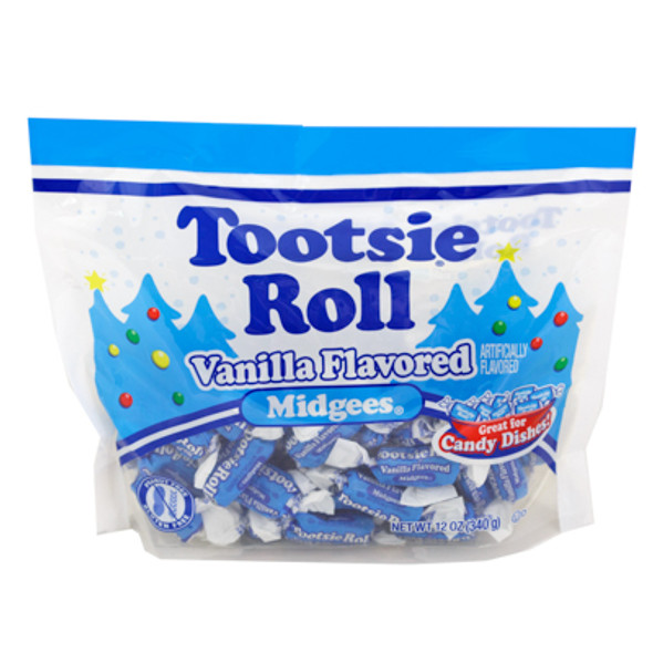 TOOTSIE ROLL VANILLA MIDGEES STAND UP BAG 12 OZ COUNTER DISPLAY