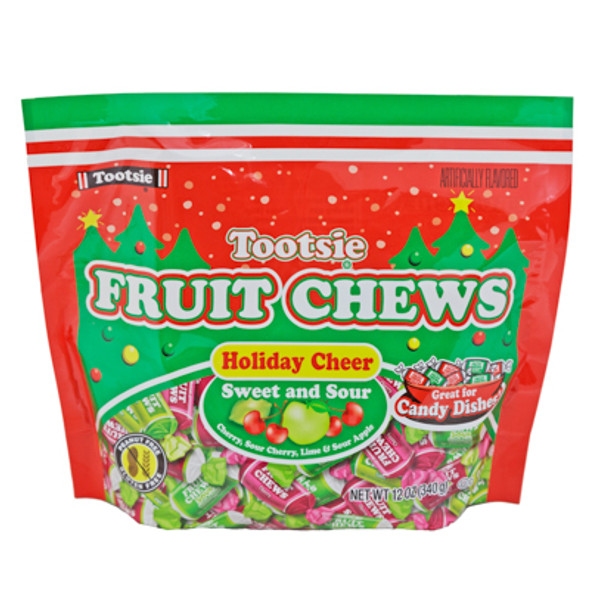 TOOTSIE ROLL FRUIT CHEWS HOLIDAY CHEER STAND UP BAG 12 OZ COUNTER DSIPLAY TOOTSIE ROLL FRUIT CHEWS HOLIDAY CHEER STAND UP BAG 12 OZ COUNTER DSIPLAY