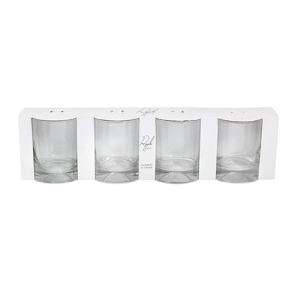 DRINKWARE 4PC SET 11.5OZ DOF RIPPLE CLEAR LITHO BOXED DRINKWARE 4PC SET 11.5OZ DOF RIPPLE CLEAR LITHO BOXED