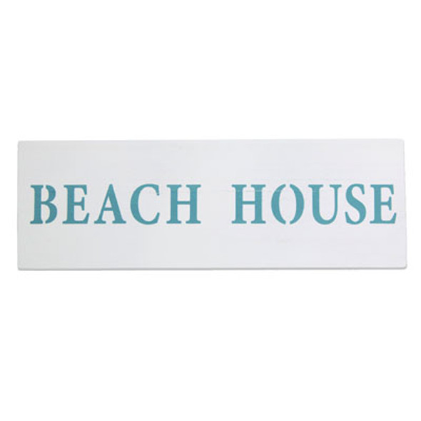 BLOCK SIGN 12X4 BEACH HOUSE WOOD (3.00)