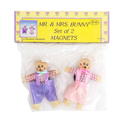 WICKER BUNNY MAGNET S/2 MR/MRSPP $5.00