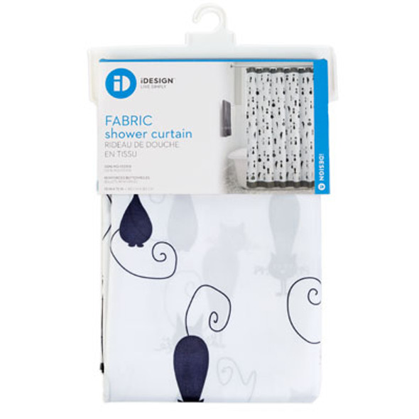 SHOWER CURTAIN SOPHISTICAT BLACK/WHITE 72X72IN SHOWER CURTAIN SOPHISTICAT BLACK/WHITE 72X72IN