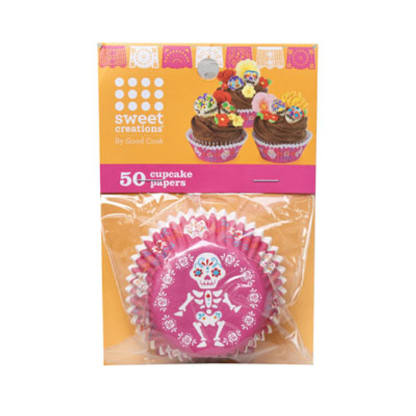 BAKING CUP 50CT PINK D-O-DSKELETON *2.99*