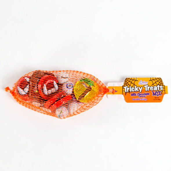 TRICKY TREATS 3.5 OZ BAG MILK CHOCOLATE FLAVORED IN COUNTER DISPLAY TRICKY TREATS 3.5 OZ BAG MILK CHOCOLATE FLAVORED IN COUNTER DISPLAY