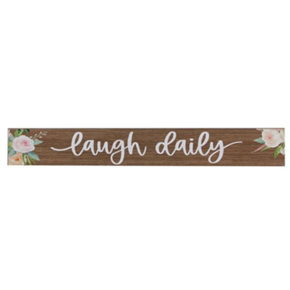WALL SIGN LAUGH DAILY WOOD 17.91X1.61X2.87 ($7.50)