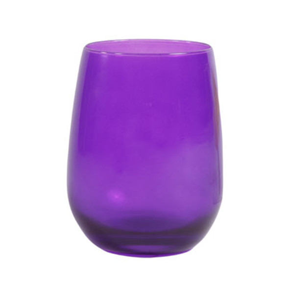 DRINKWARE 17OZ STEMLESS PURPLE GLASS FREESIA