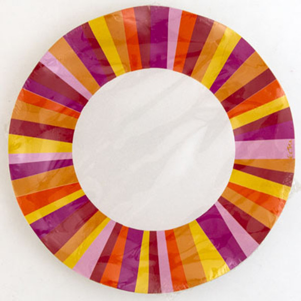 PAPER PLATES ROUND 10PK 8.25IN PARTY STRIPE SMALL *5.50*