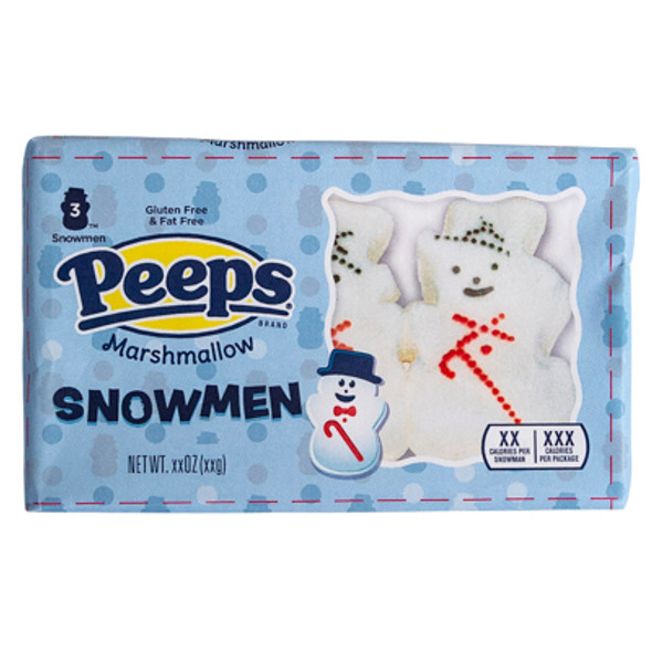 CHRISTMAS PEEPS 3CT MARSHMALLOW SNOWMEN 1.5 OZ COUNTER DISPLAY CHRISTMAS PEEPS 3CT MARSHMALLOW SNOWMEN 1.5 OZ COUNTER DISPLAY