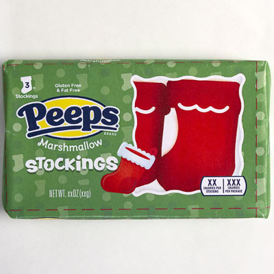 CHRISTMAS CANDY PEEPS STOCKINGS 3CT 1.5 OZ COUNTER DISPLAY