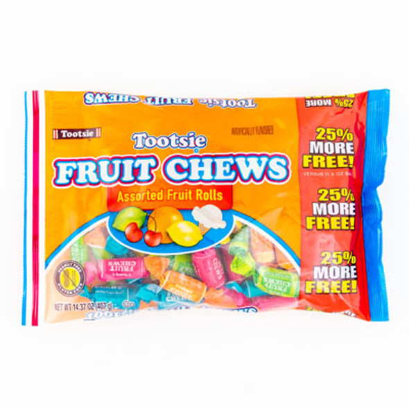 HALLOWEEN CANDY FRUIT CHEWS 14.37OZ BAG COUNTER DISPLAY