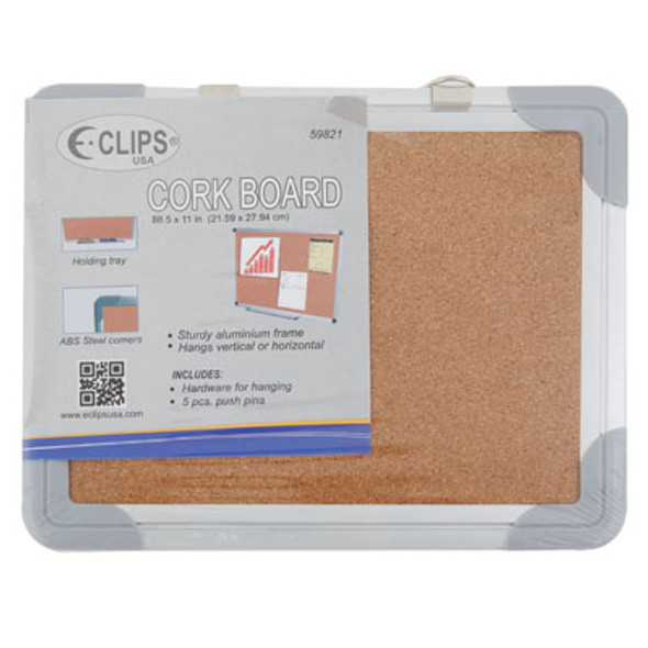 CORK BOARD 8.5X11W/5 PUSH PINS CORK BOARD 8.5X11W/5 PUSH PINS