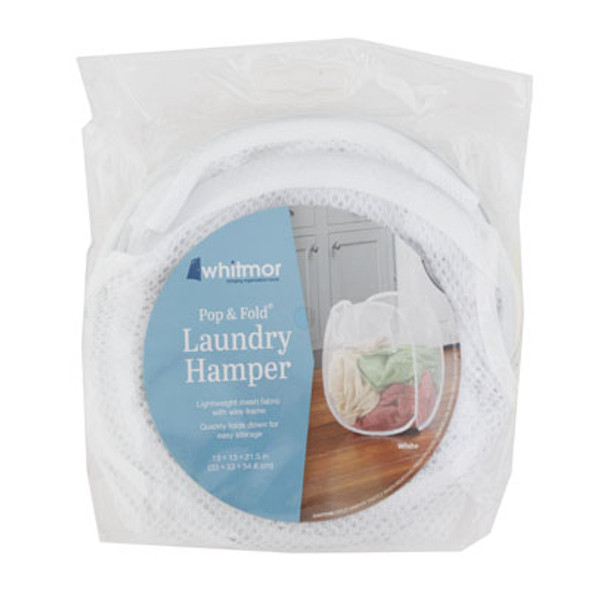 LAUNDRY HAMPER 13X21.5 WHITE POP & FOLD 18PC PDQ6744-8356-WHT-PDQ LAUNDRY HAMPER 13X21.5 WHITE POP & FOLD 18PC PDQ6744-8356-WHT-PDQ