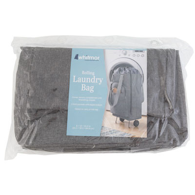 LAUNDRY BAG ROLLING 12X25.5X8 GRAY REF#6342-9732