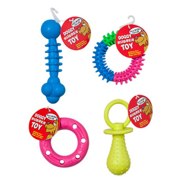 DOG TOY RUBBER 4 STYLES IN PDQ #GT11027