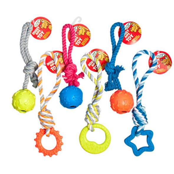 DOG TOY ROPE CHEWS ASSORTMENT6 STYLES AND COLORS IN PDQ#C11068, C11010